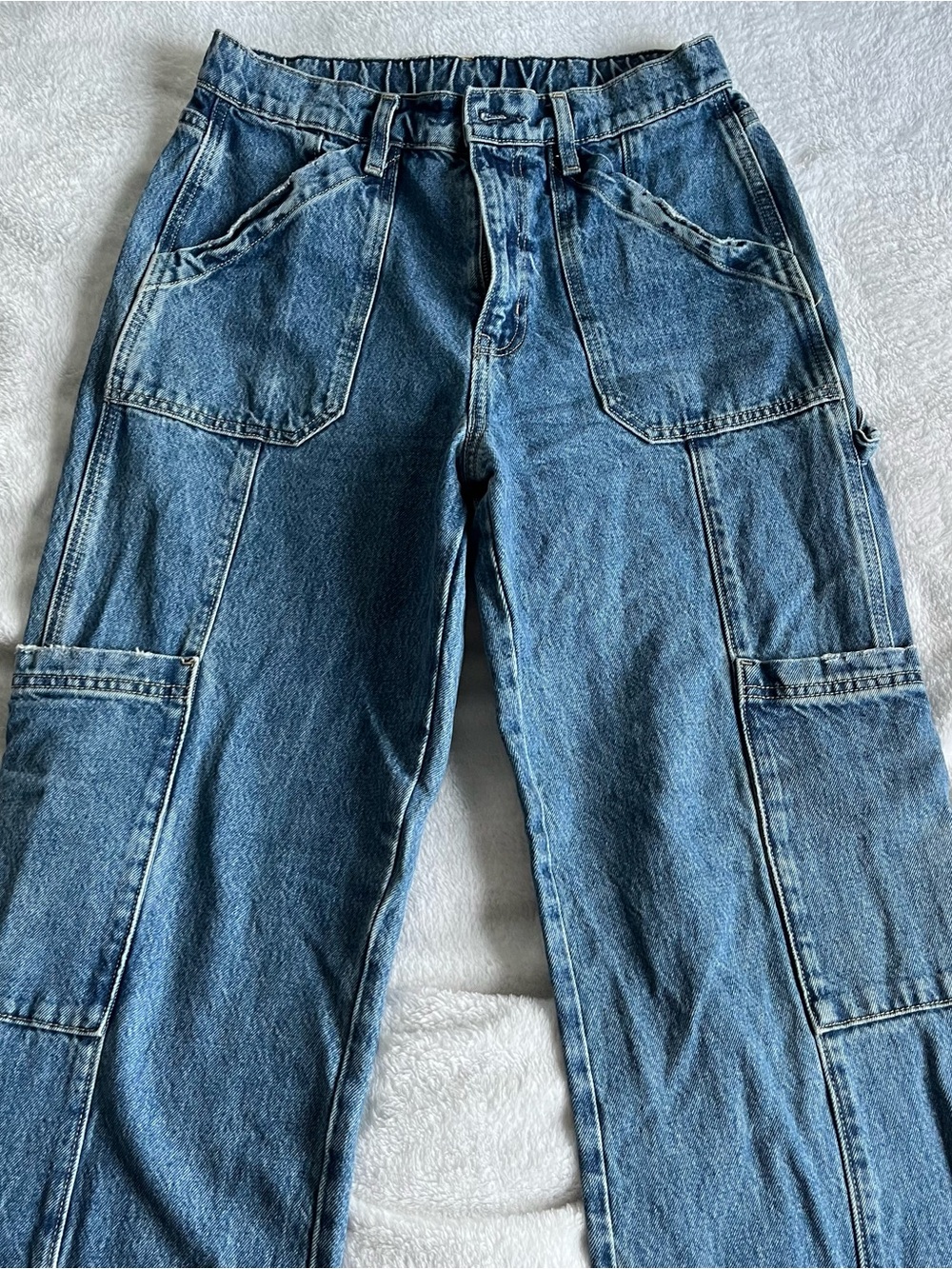 Arizona Jeans Company Womens Blue Denim Carpenter Jeans
